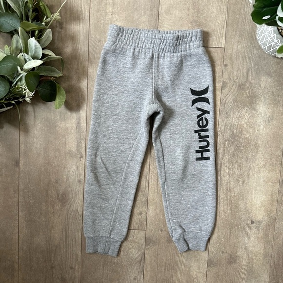 Hurley Kids Gray Jogger Sweatpants Fleece Joggers Side Hurley Logo Sz 4 Pants - Picture 3 of 7